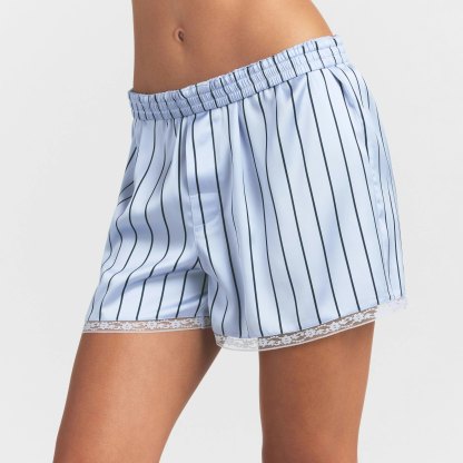 WOVEN SHINE LACE BOXER - PERIWINKLE WIDE STRIPE - image 11