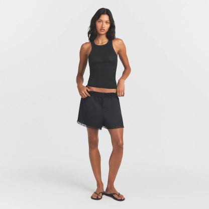 WOVEN SHINE LACE BOXER - ONYX - image 5