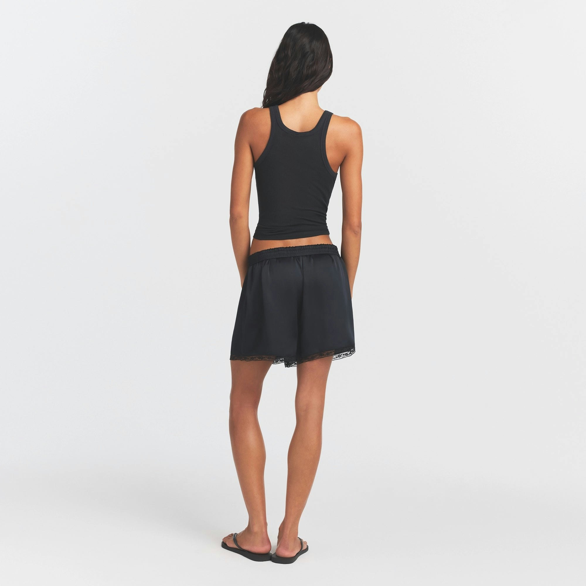 WOVEN SHINE LACE BOXER - ONYX - image 8