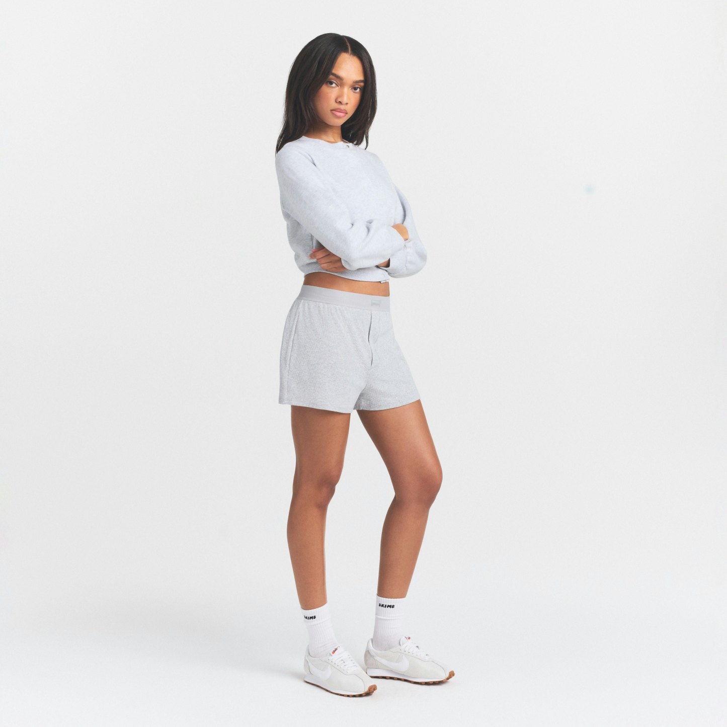 COTTON RIB LOOSE BOXER - LIGHT HEATHER GREY - image 27