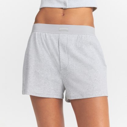 COTTON RIB LOOSE BOXER - LIGHT HEATHER GREY - image 26