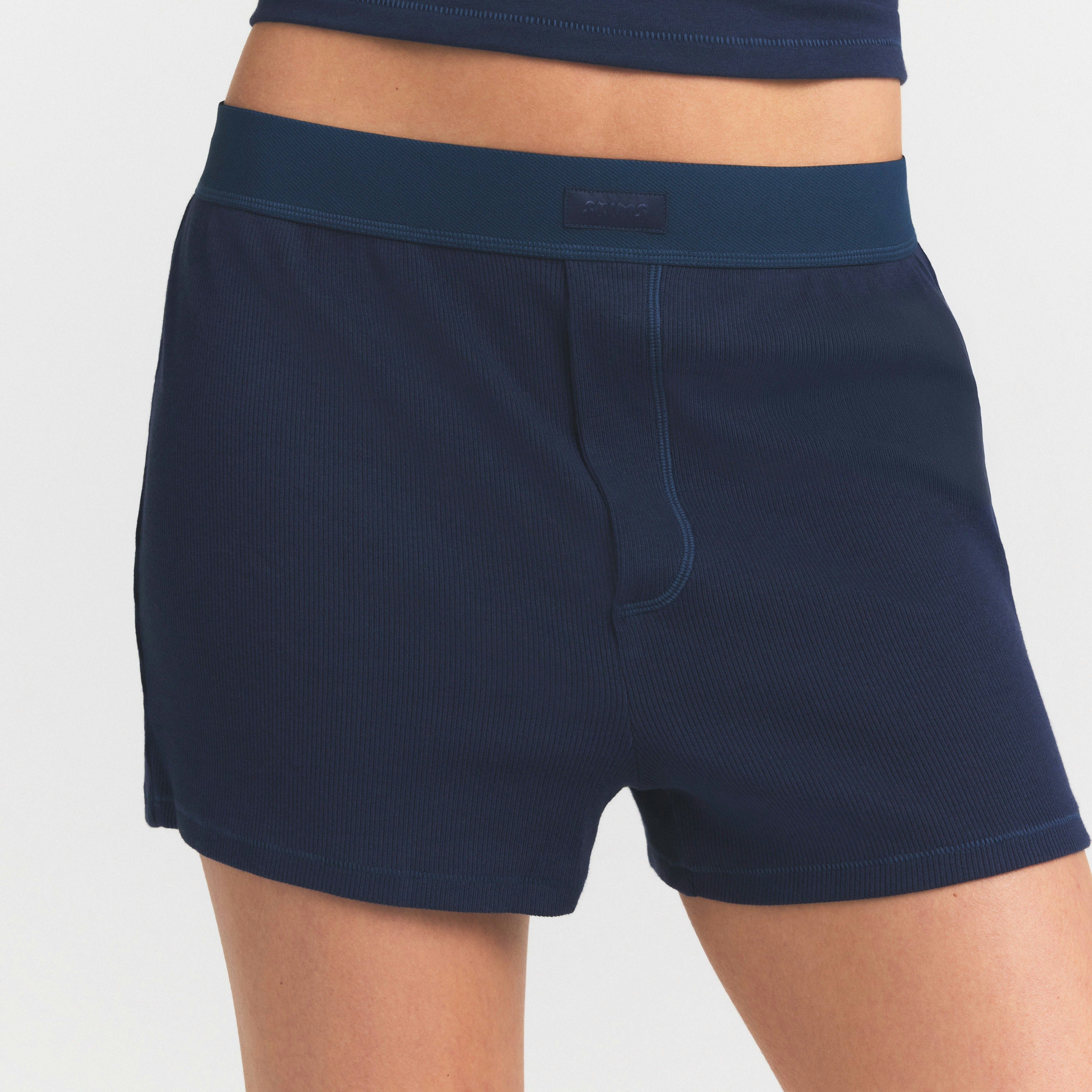 COTTON RIB LOOSE BOXER - NAVY - image 13