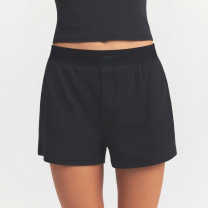 COTTON RIB LOOSE BOXER - SOOT - image 2