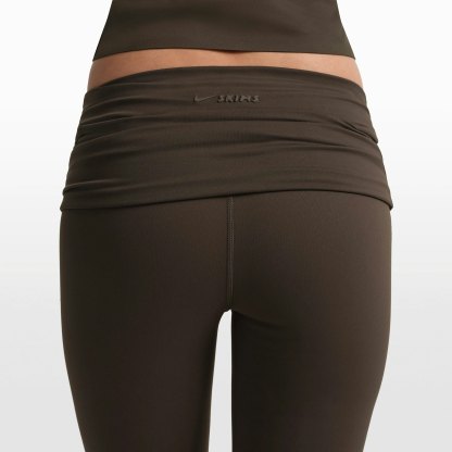 NikeSKIMS MATTE FOLDOVER SLIM FLARE LEGGING - DARK SEPIA - image 9