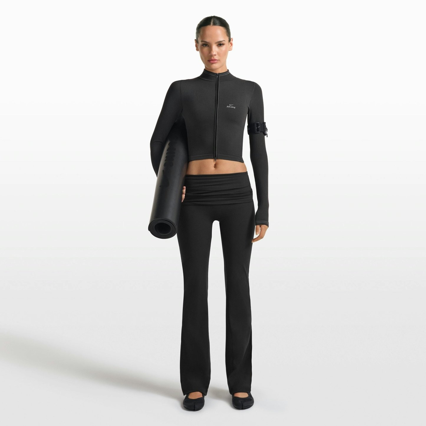 NikeSKIMS MATTE FOLDOVER SLIM FLARE LEGGING - OBSIDIAN