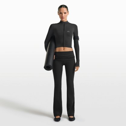 NikeSKIMS MATTE FOLDOVER SLIM FLARE LEGGING - OBSIDIAN