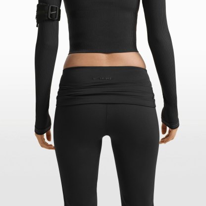 NikeSKIMS MATTE FOLDOVER SLIM FLARE LEGGING - OBSIDIAN - image 3