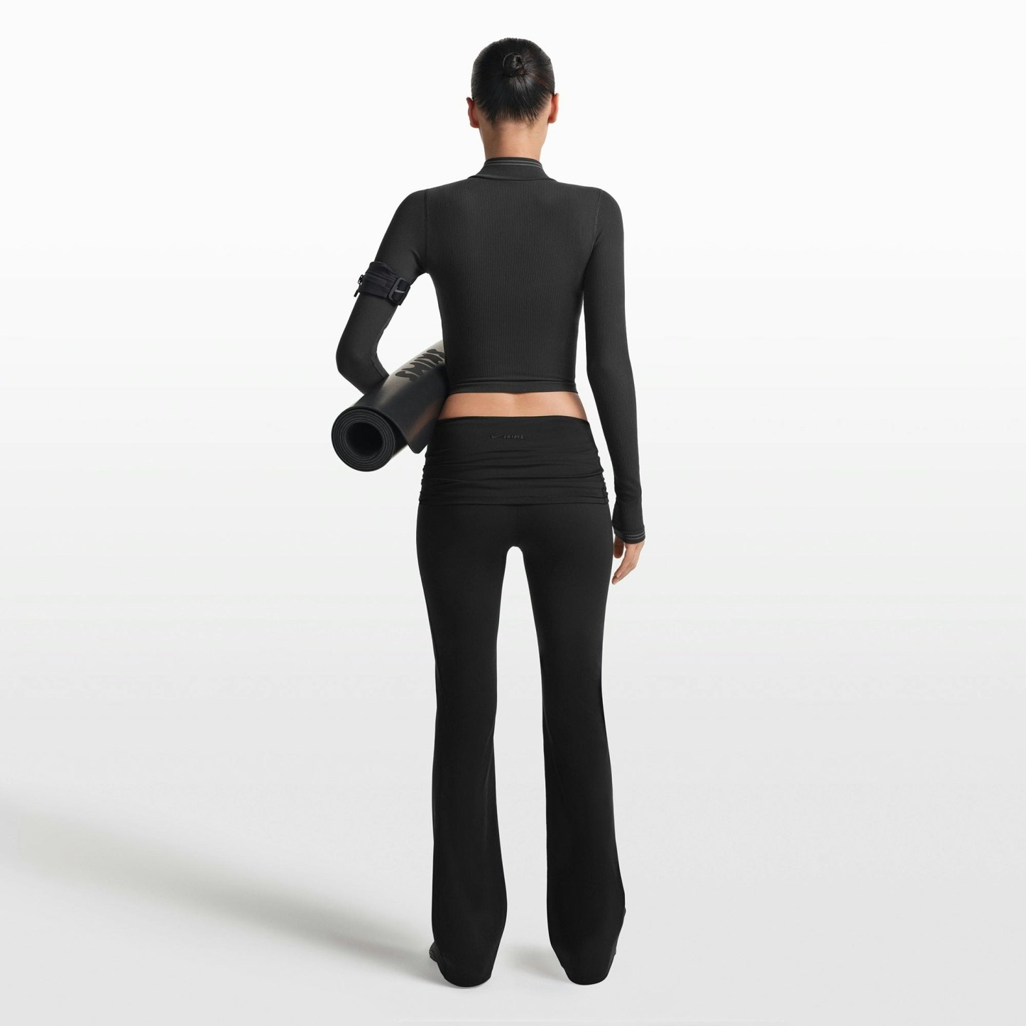 NikeSKIMS MATTE FOLDOVER SLIM FLARE LEGGING - OBSIDIAN - image 4