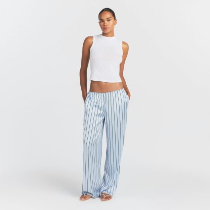 WOVEN SHINE LACE PANT - PERIWINKLE WIDE STRIPE - image 10