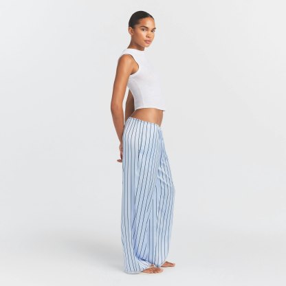 WOVEN SHINE LACE PANT - PERIWINKLE WIDE STRIPE - image 9