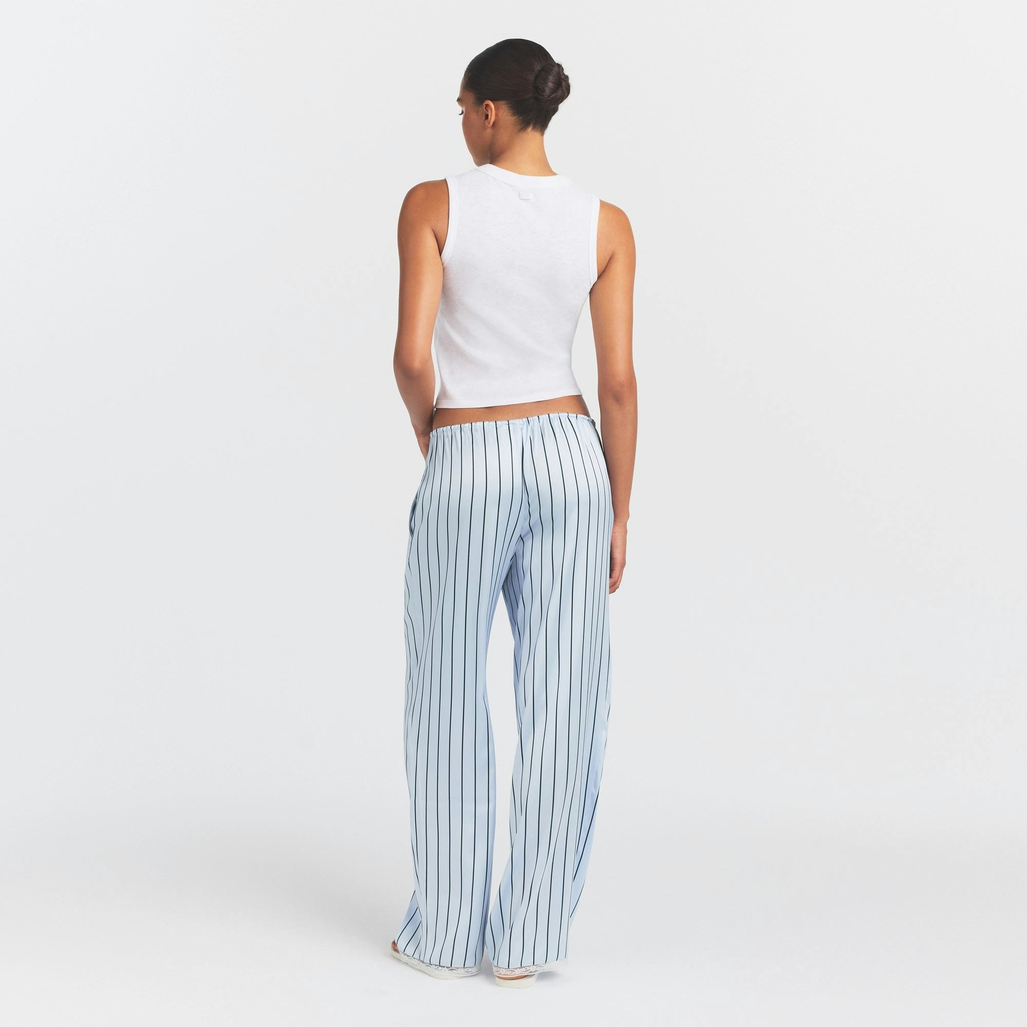 WOVEN SHINE LACE PANT - PERIWINKLE WIDE STRIPE - image 12