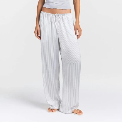 WOVEN SHINE LACE PANT - SILVER TRIPLE PINSTRIPE - image 2