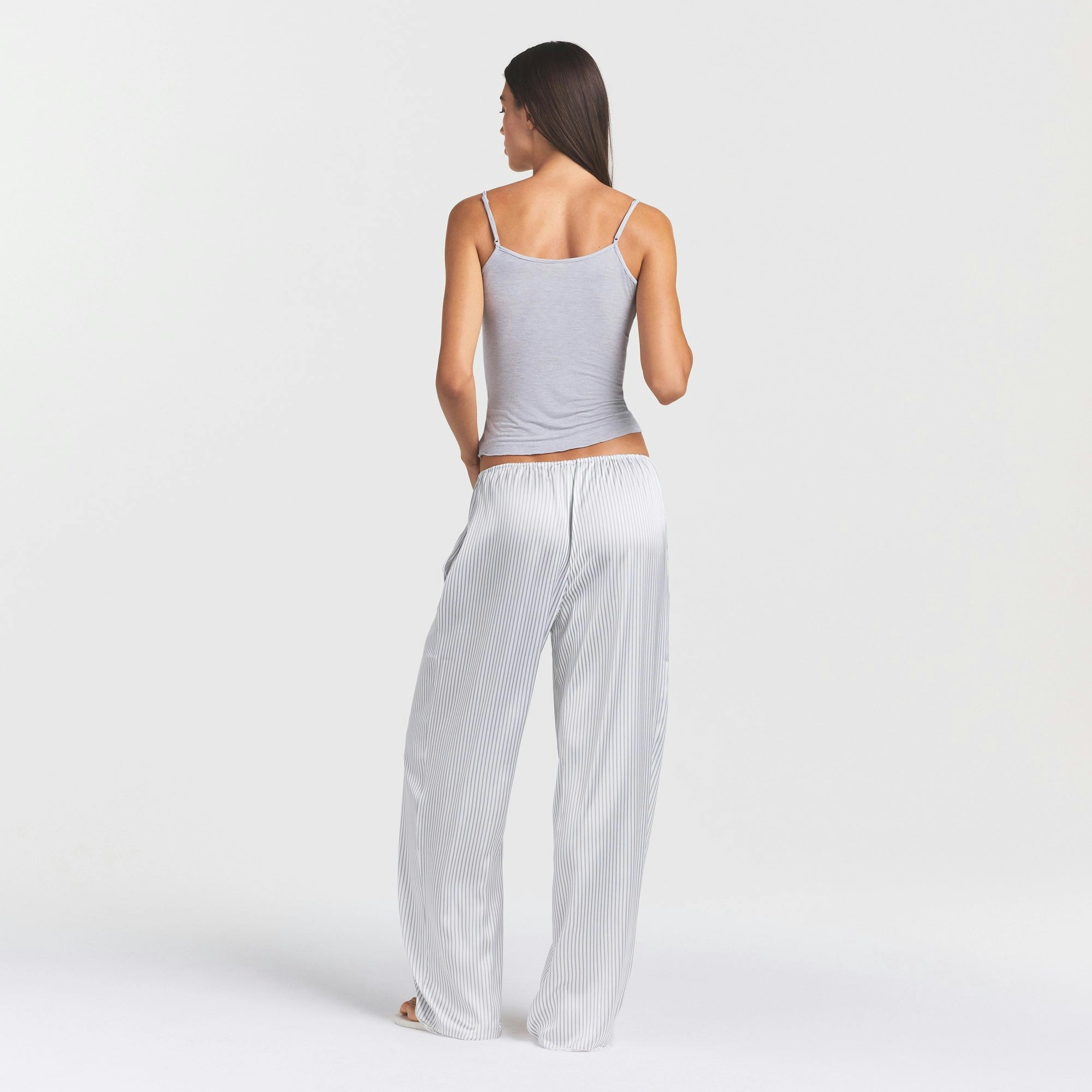 WOVEN SHINE LACE PANT - SILVER TRIPLE PINSTRIPE - image 3