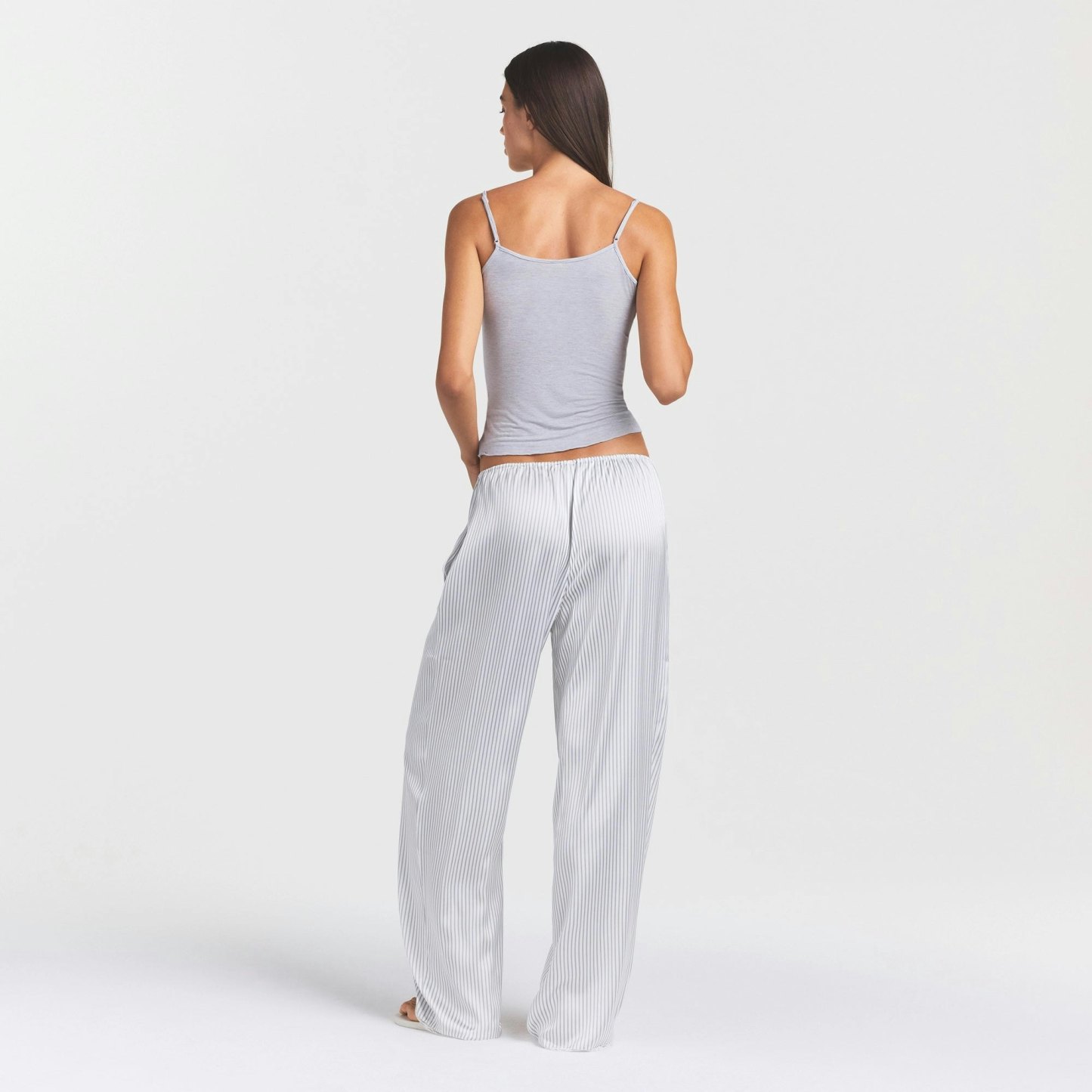 WOVEN SHINE LACE PANT - SILVER TRIPLE PINSTRIPE - image 3