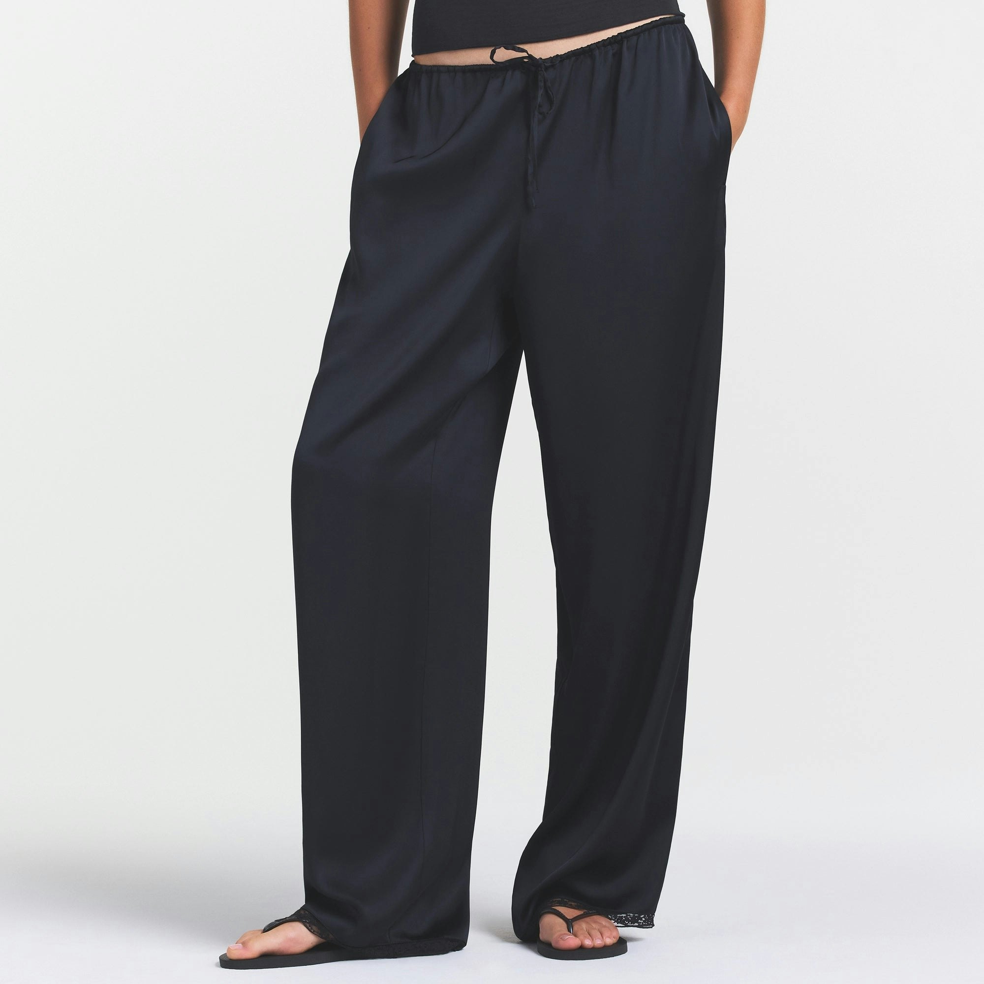 WOVEN SHINE LACE PANT - ONYX - image 6