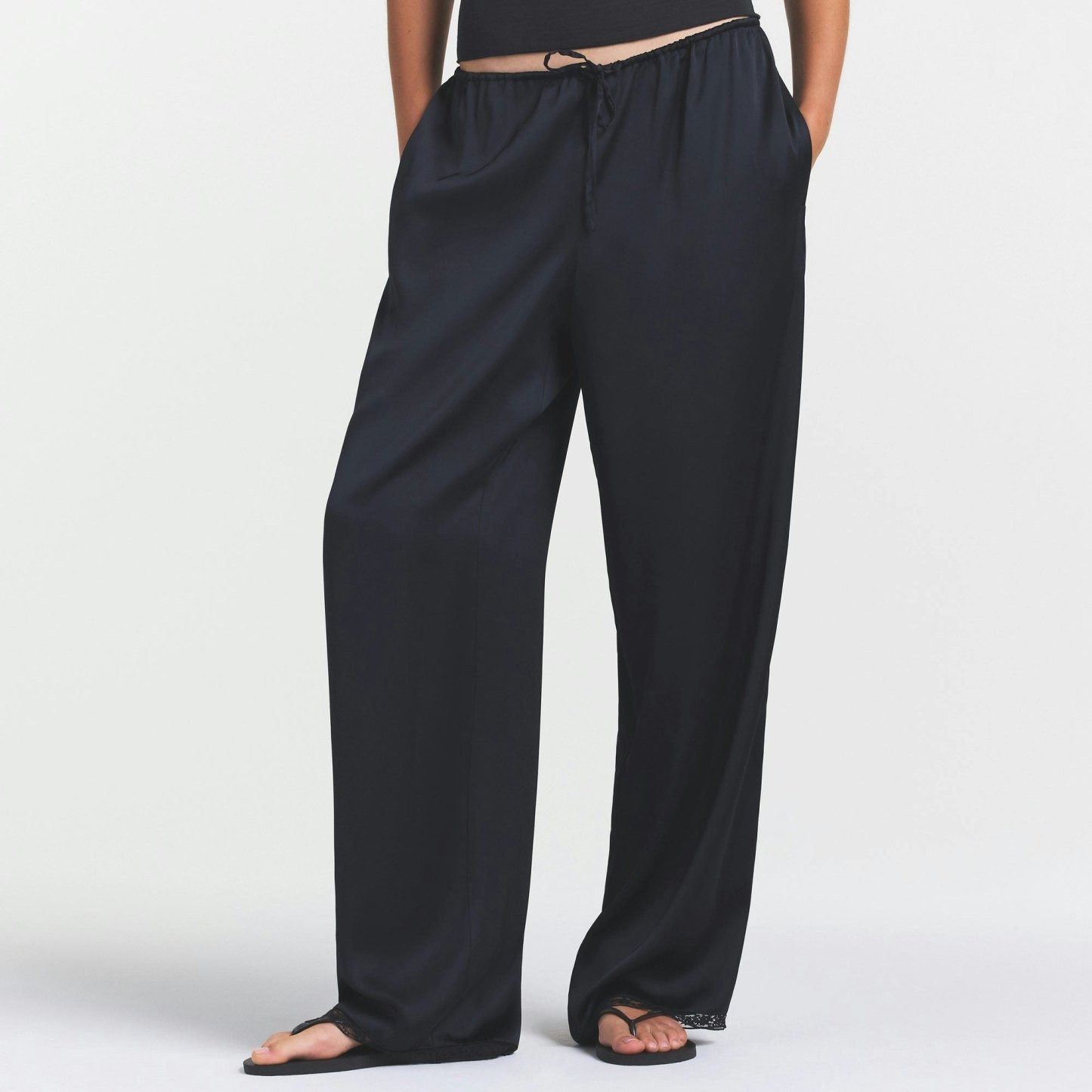 WOVEN SHINE LACE PANT - ONYX - image 6