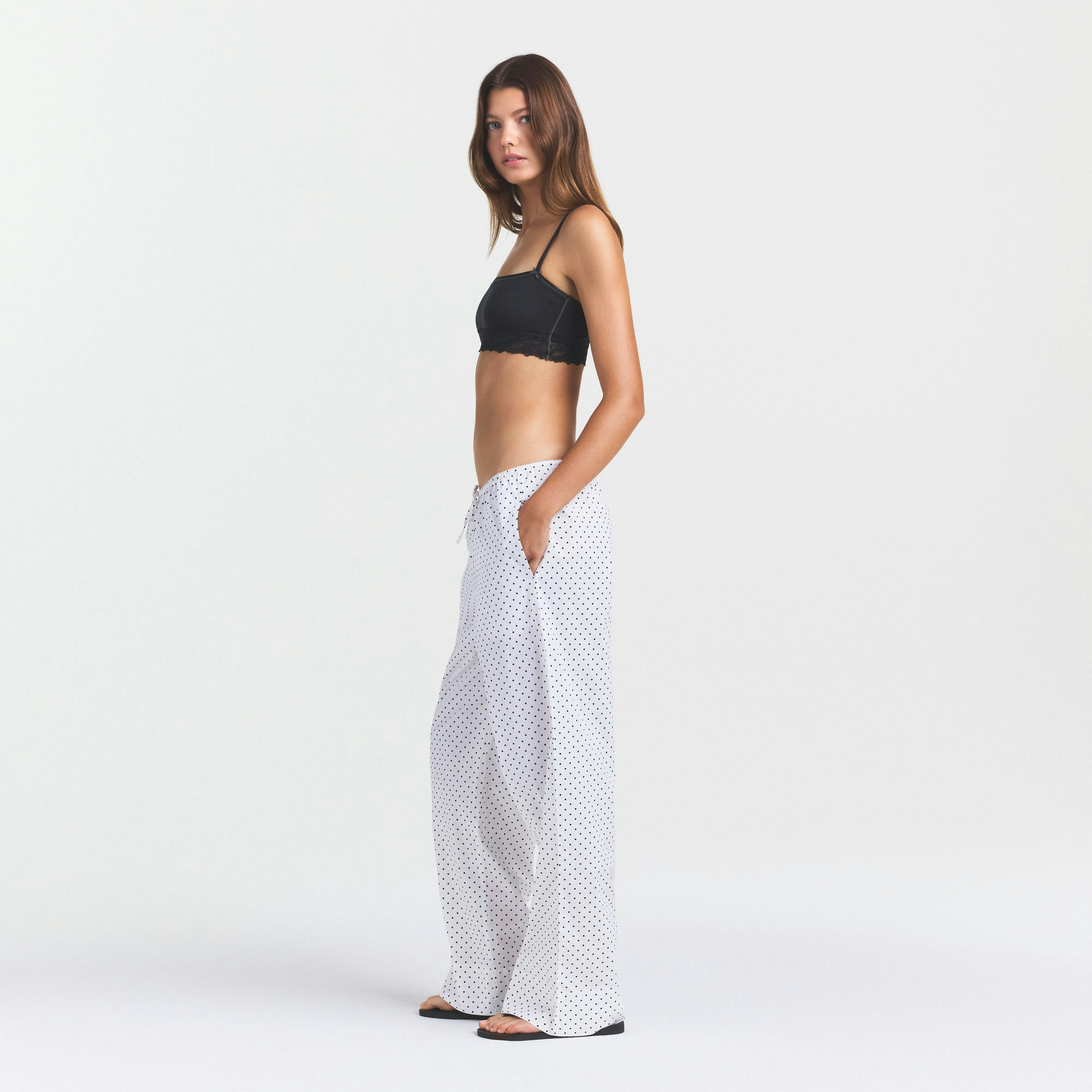 COTTON POPLIN SLEEP STRAIGHT LEG PANT - ONYX DOT PRINT - image 3