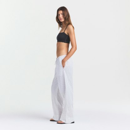 COTTON POPLIN SLEEP STRAIGHT LEG PANT - ONYX DOT PRINT - image 3