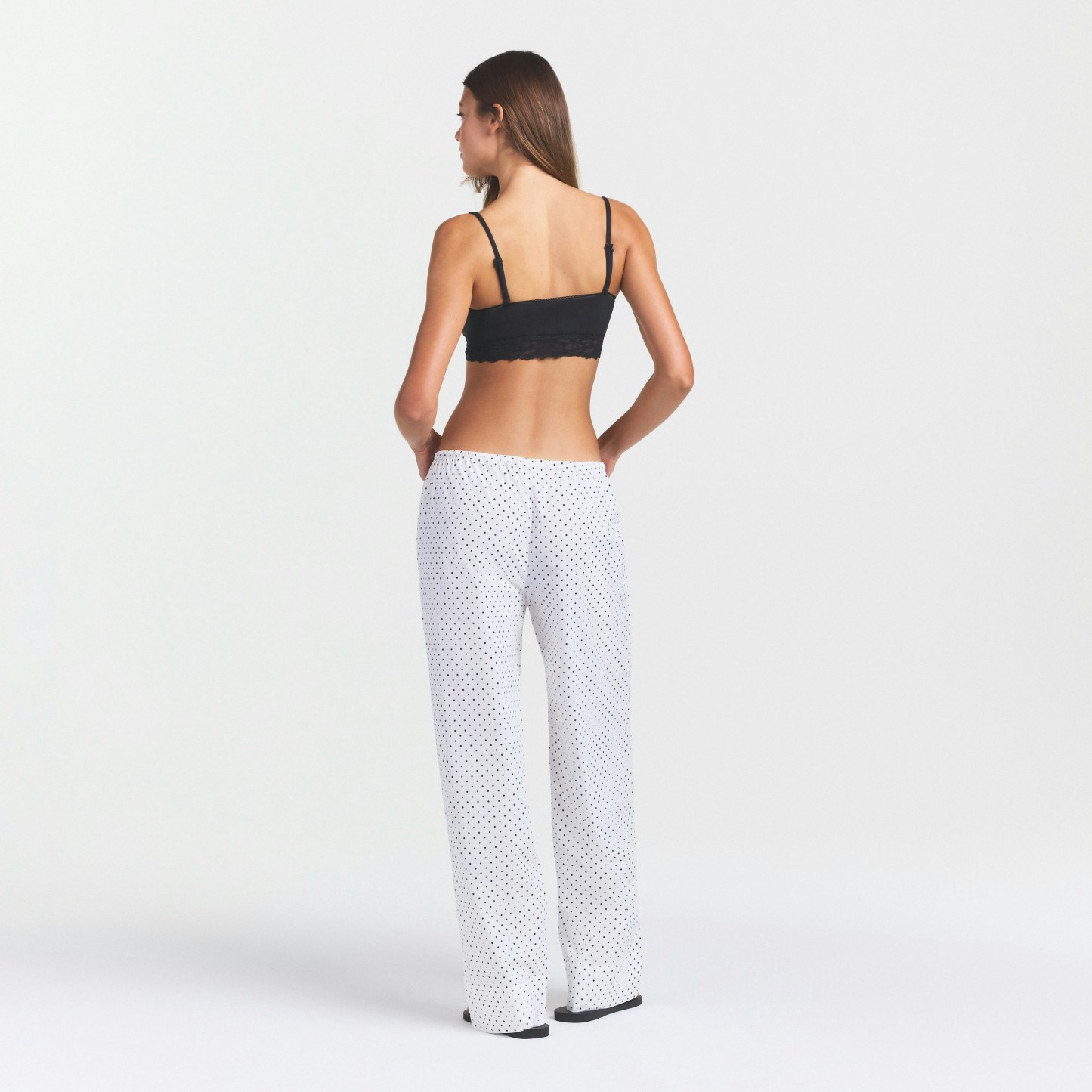 COTTON POPLIN SLEEP STRAIGHT LEG PANT - ONYX DOT PRINT - image 4