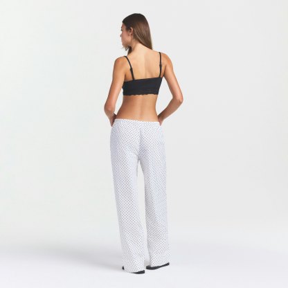 COTTON POPLIN SLEEP STRAIGHT LEG PANT - ONYX DOT PRINT - image 4