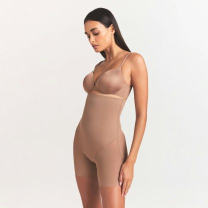 POWER MESH SHAPEWEAR CORE SCULPT HIGH-WAISTED MID THIGH SHORT - SIENNA