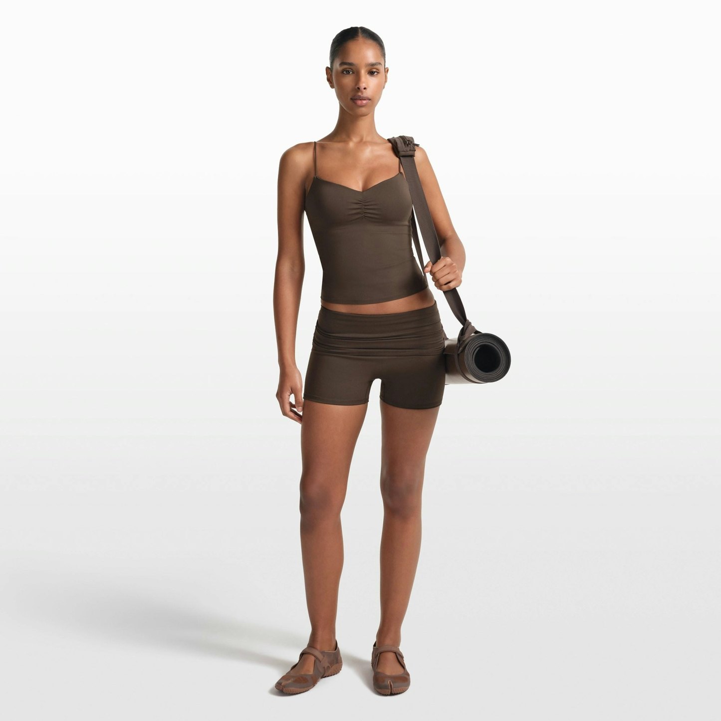 NikeSKIMS MATTE 3" FOLDOVER SHORT - DARK SEPIA - image 15