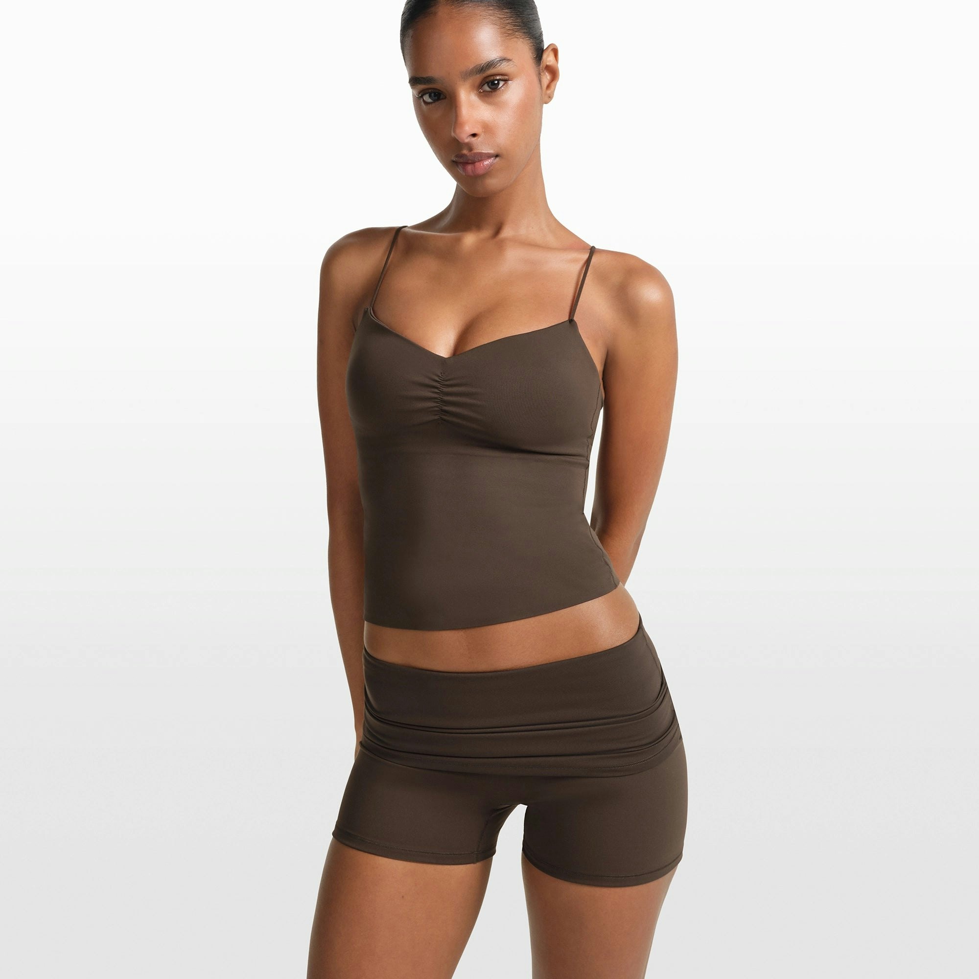 NikeSKIMS MATTE 3" FOLDOVER SHORT - DARK SEPIA - image 16