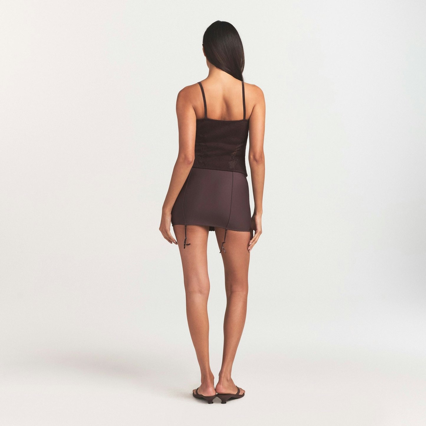 SKIMS BODY MINI GARTER SKIRT - RAISIN - image 9