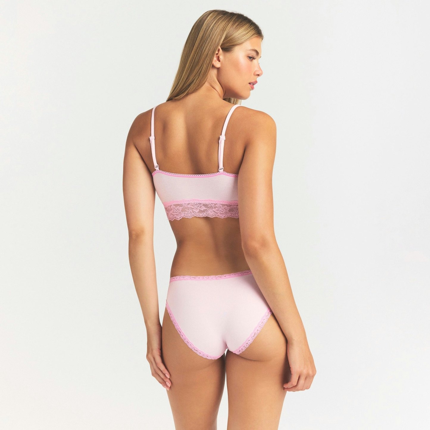 LIGHTWEIGHT COTTON LACE BRIEF - CHERRY BLOSSOM