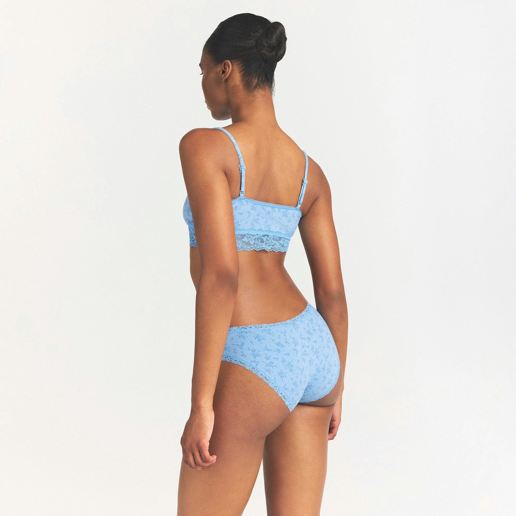 LIGHTWEIGHT COTTON LACE BRIEF - SURF DAINTY FLORAL PRINT