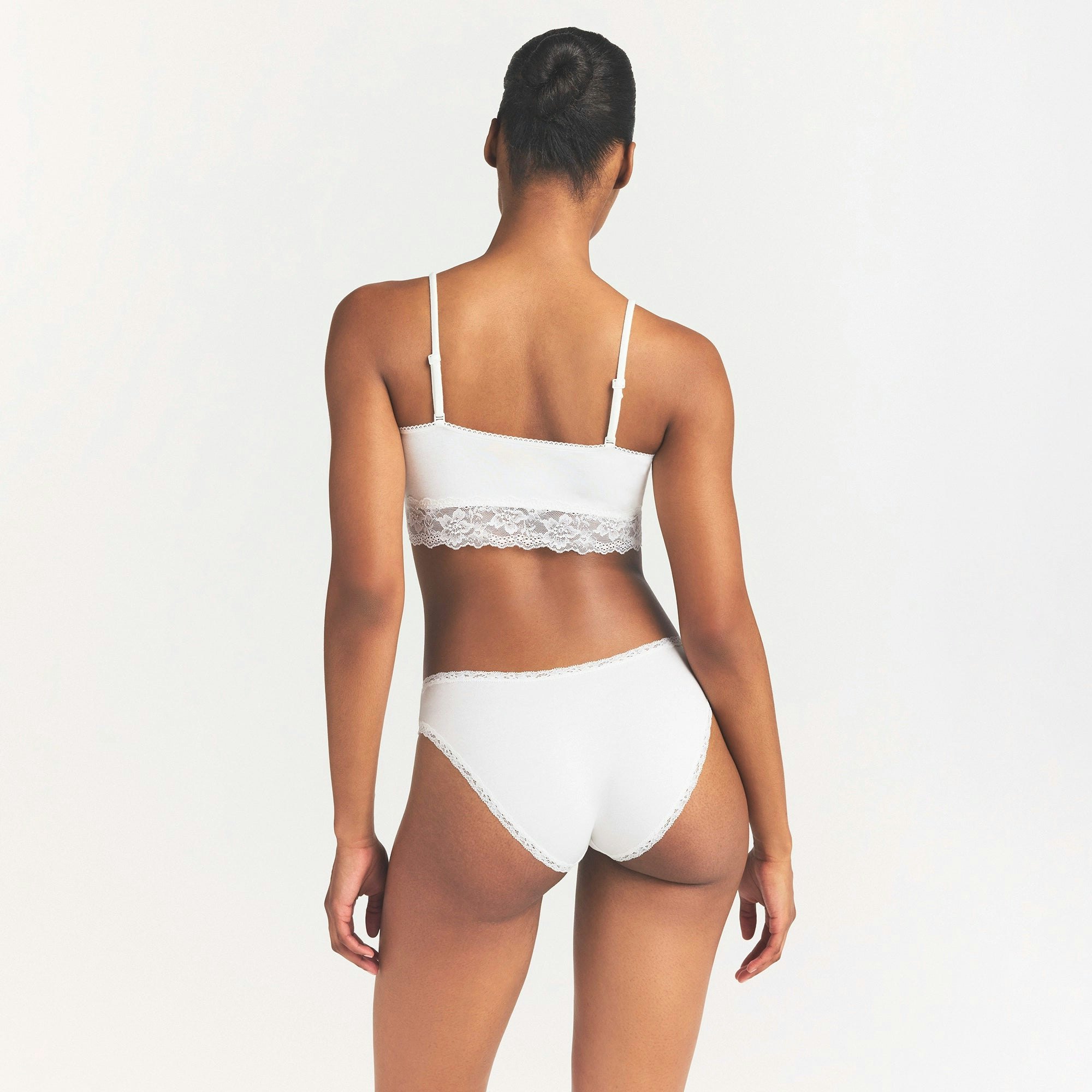 LIGHTWEIGHT COTTON LACE BRIEF - SNOW