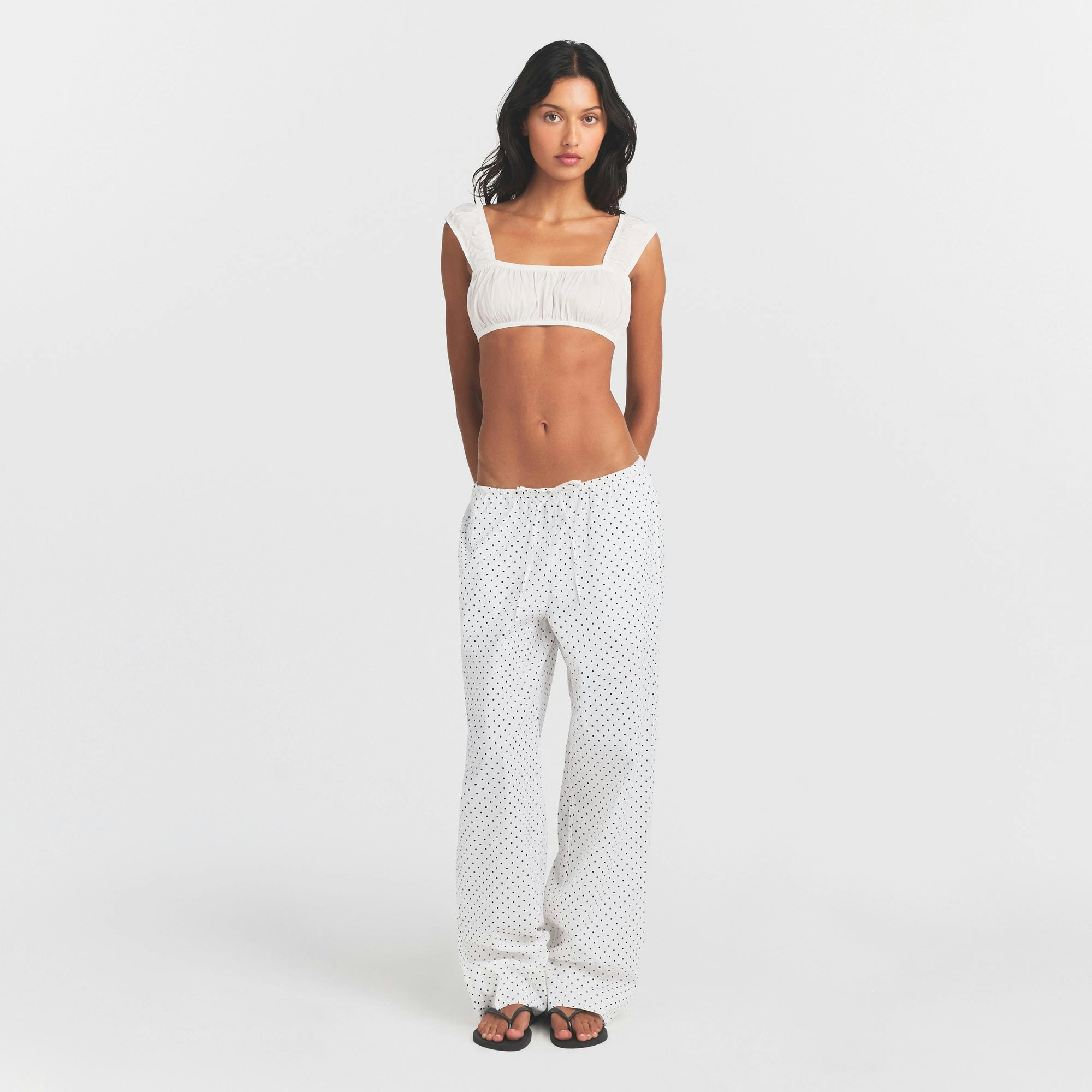 POPLIN APPAREL BRALETTE - SNOW