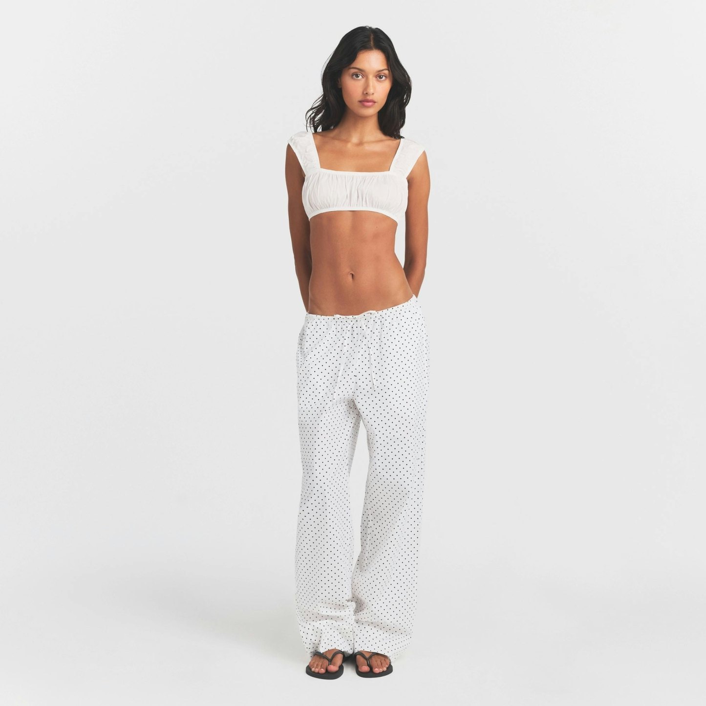 POPLIN APPAREL BRALETTE - SNOW