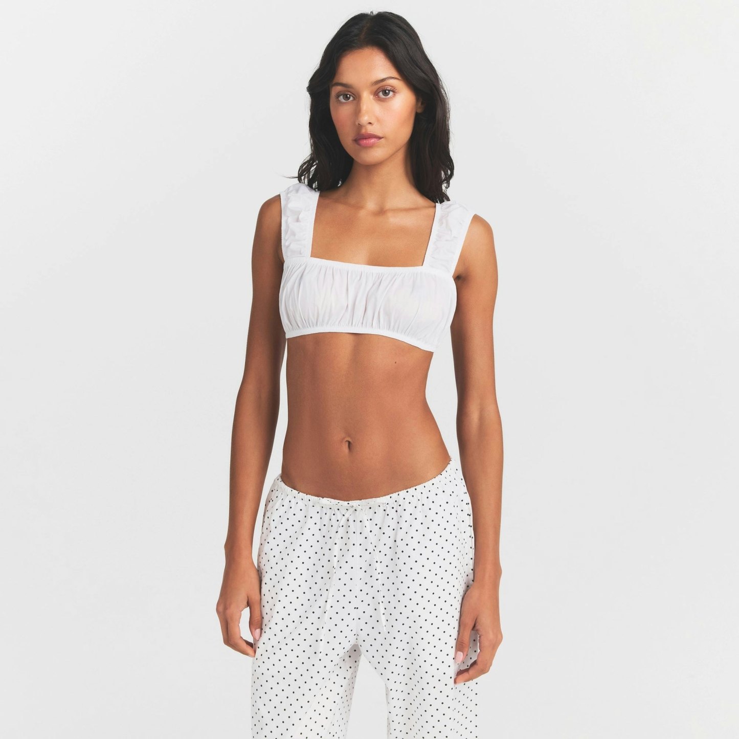 POPLIN APPAREL BRALETTE - SNOW - image 2