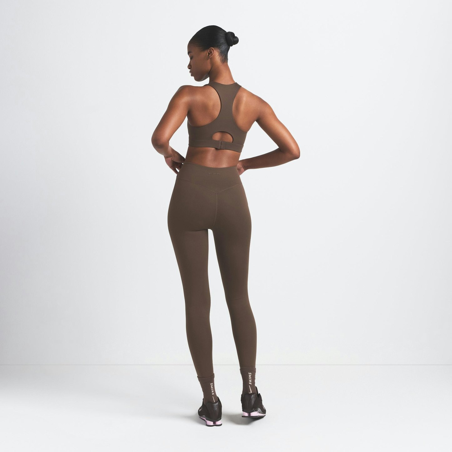 NikeSKIMS MATTE HIGH NECK BRA - DARK SEPIA - image 15