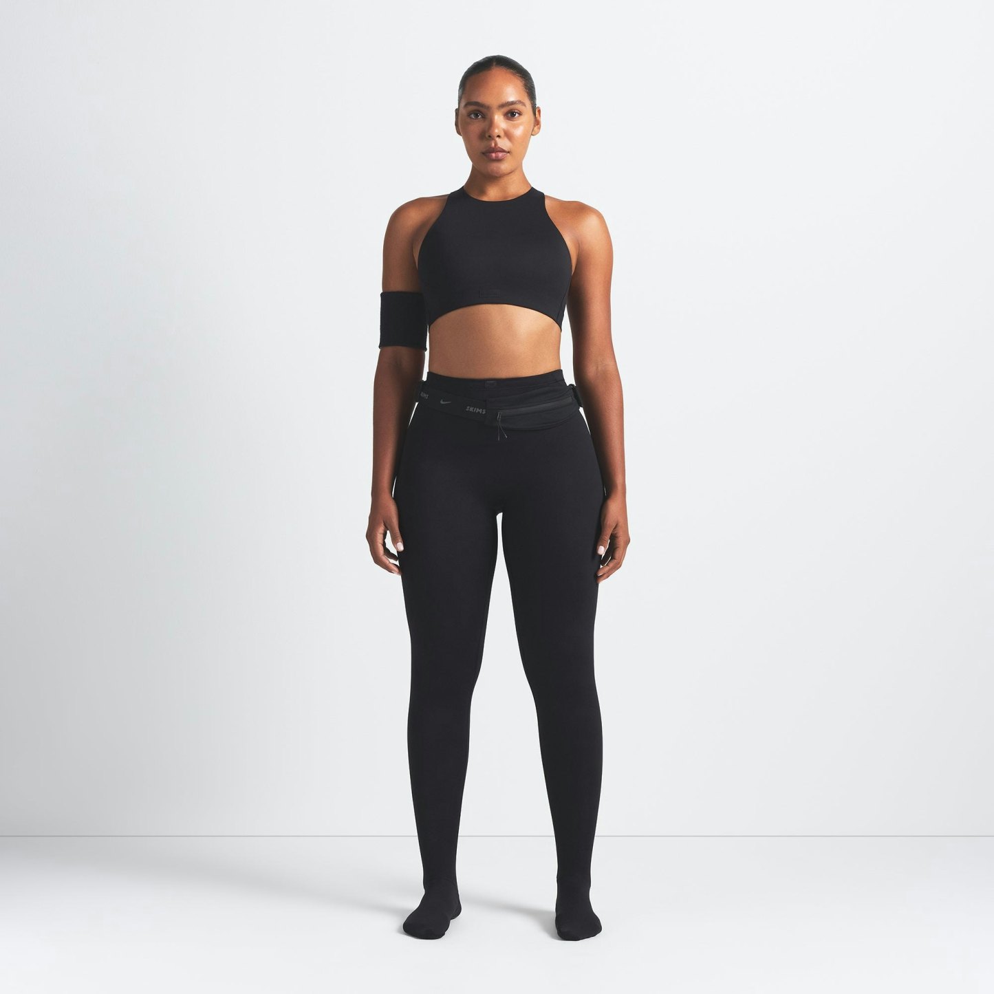 NikeSKIMS MATTE HIGH NECK BRA - OBSIDIAN
