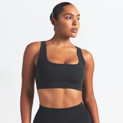 NikeSKIMS VINTAGE SEAMLESS SCOOP NECK BRA - OBSIDIAN