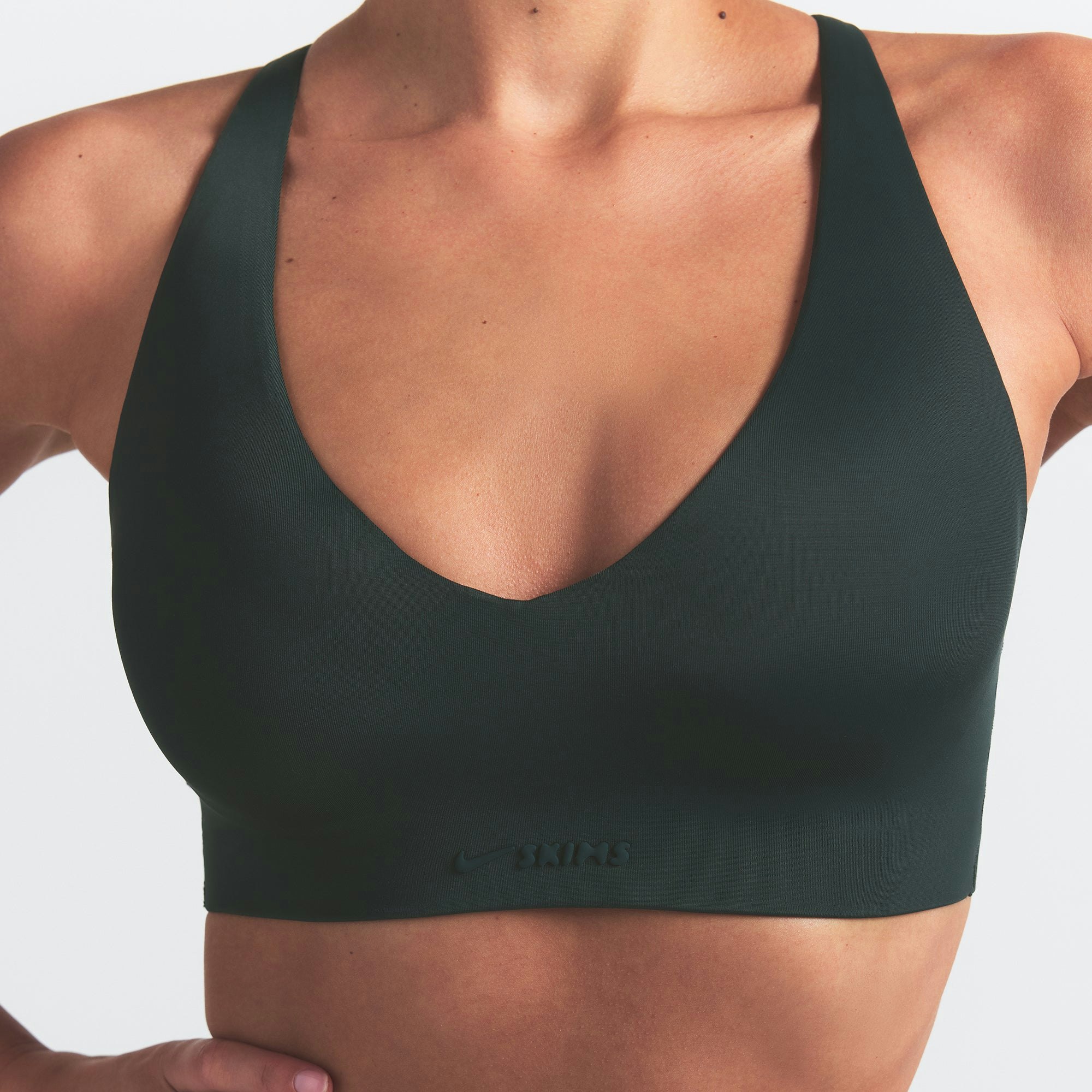 NikeSKIMS SHINE V-NECK BRA - DARK TEAL - image 15
