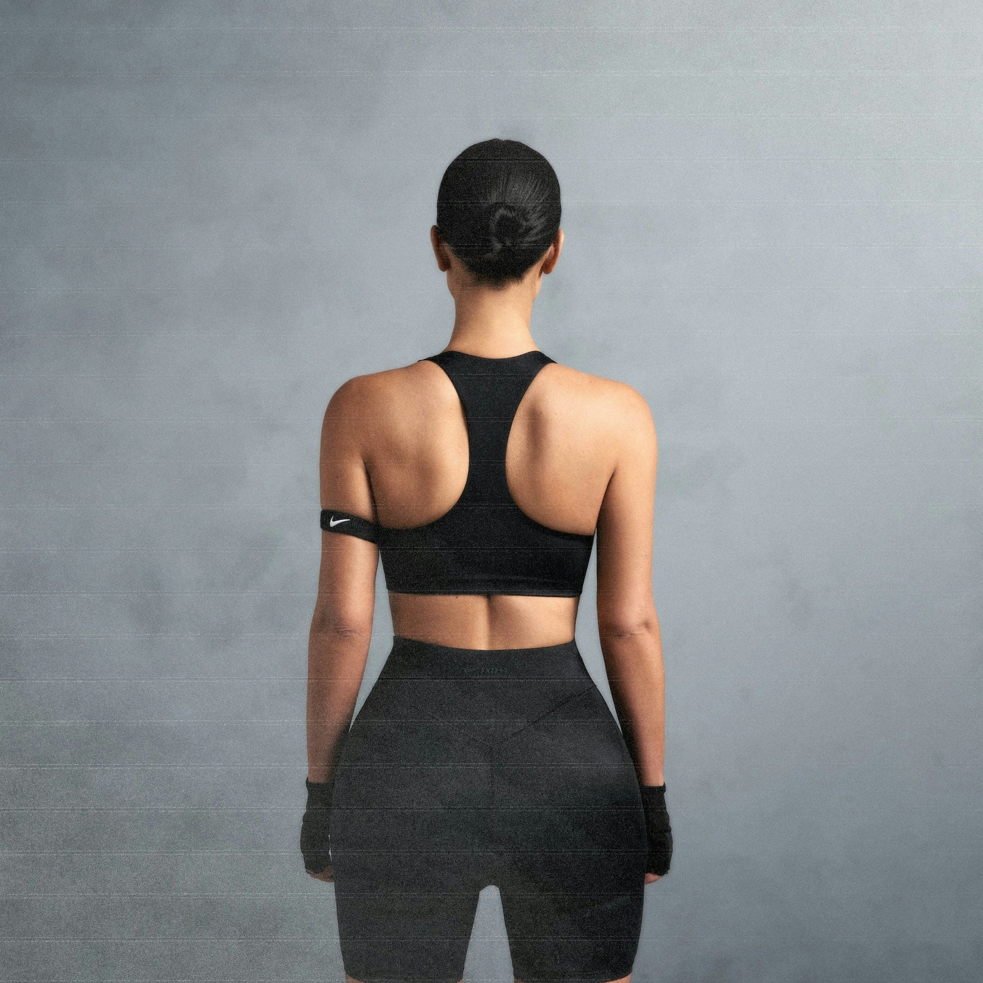 NikeSKIMS SHINE RACER BACK BRA - OBSIDIAN - image 4
