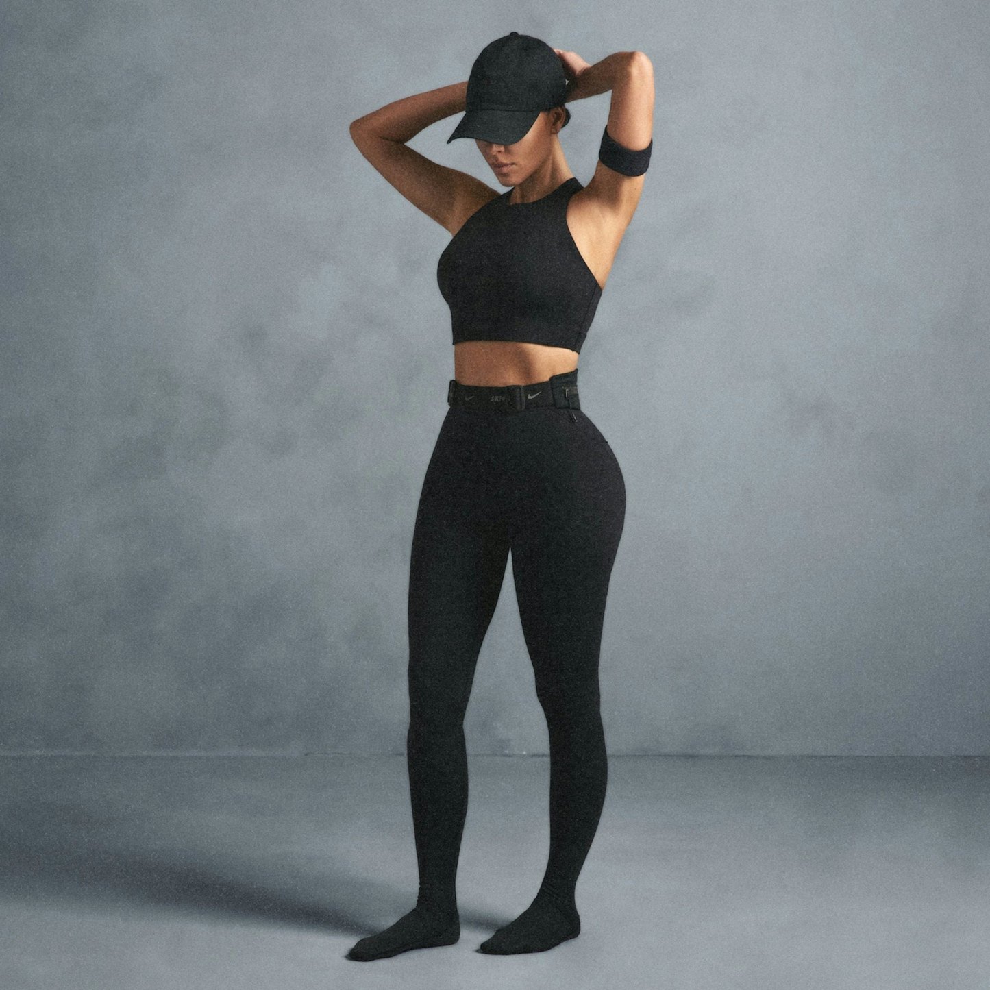 NikeSKIMS SHINE HIGH NECK BRA - OBSIDIAN - image 4
