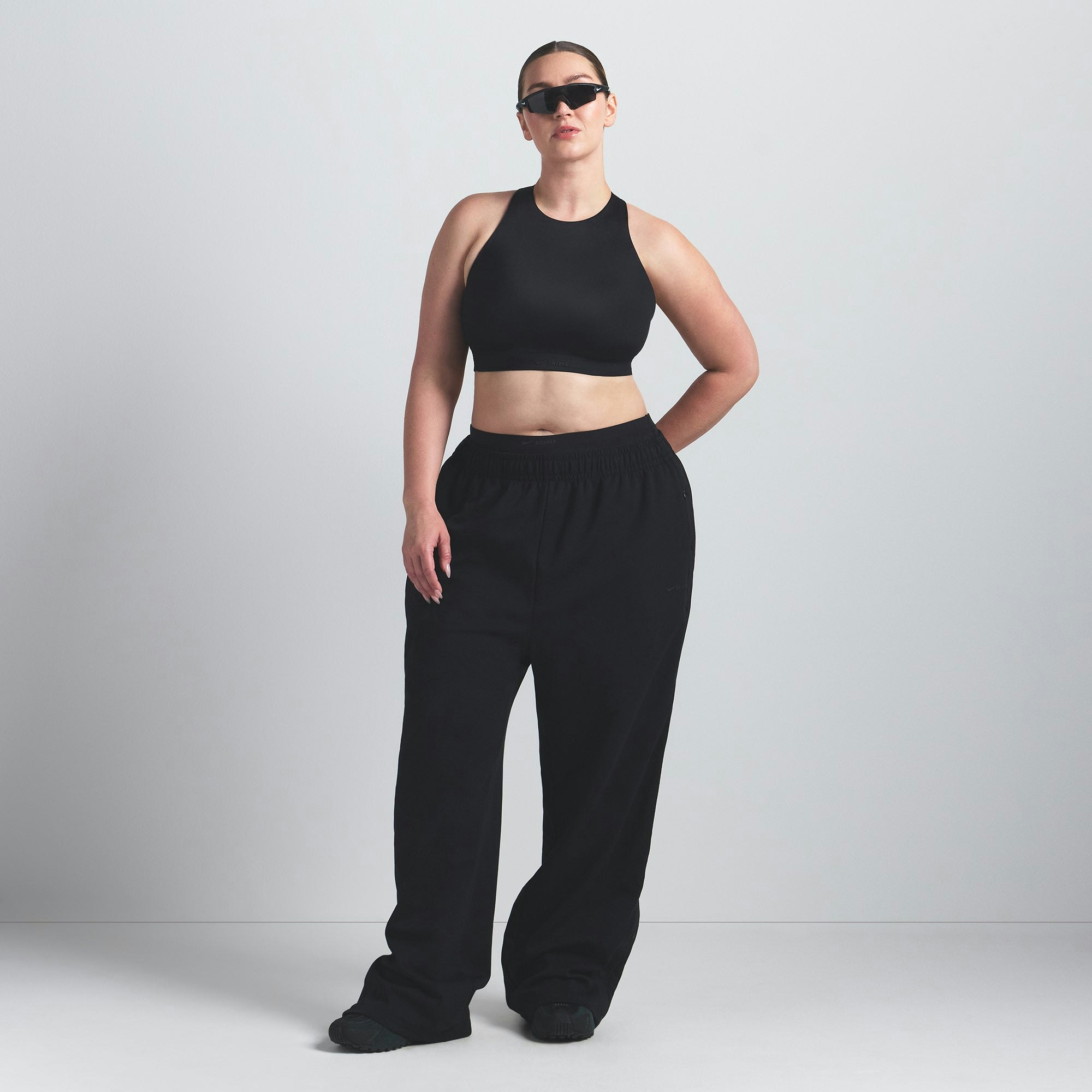 NikeSKIMS SHINE HIGH NECK BRA - OBSIDIAN