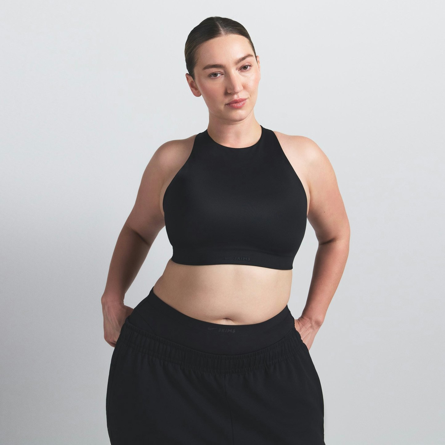 NikeSKIMS SHINE HIGH NECK BRA - OBSIDIAN - image 2