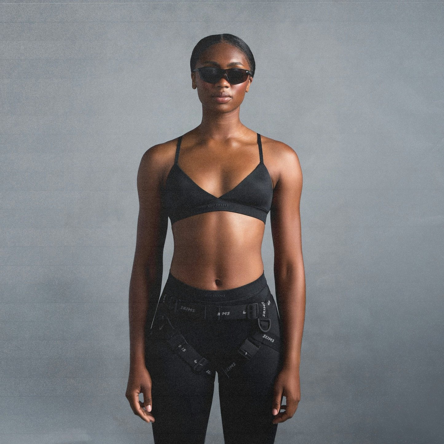 NikeSKIMS SHINE TRIANGLE BRA - OBSIDIAN - image 12