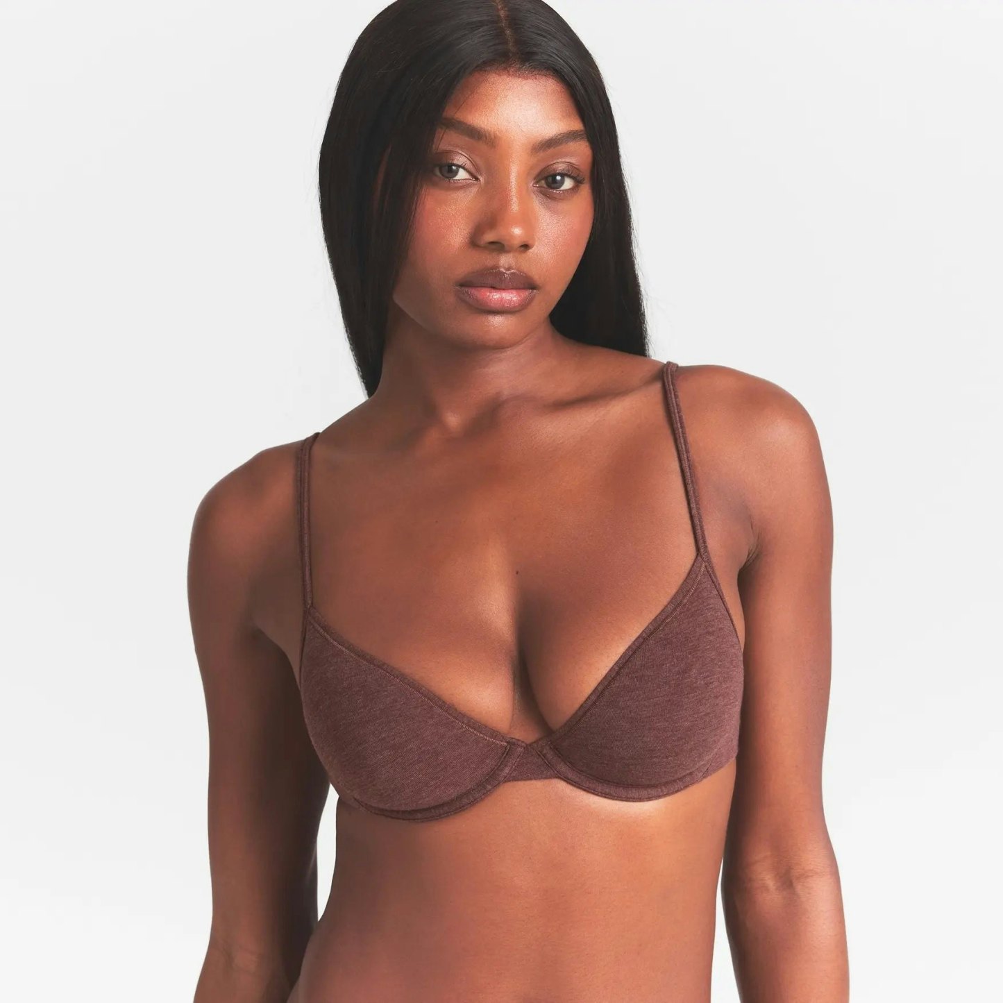EVERYDAY COTTON UNLINED DEMI BRA - COCOA HEATHER - image 28