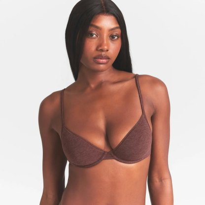 EVERYDAY COTTON UNLINED DEMI BRA - COCOA HEATHER - image 28
