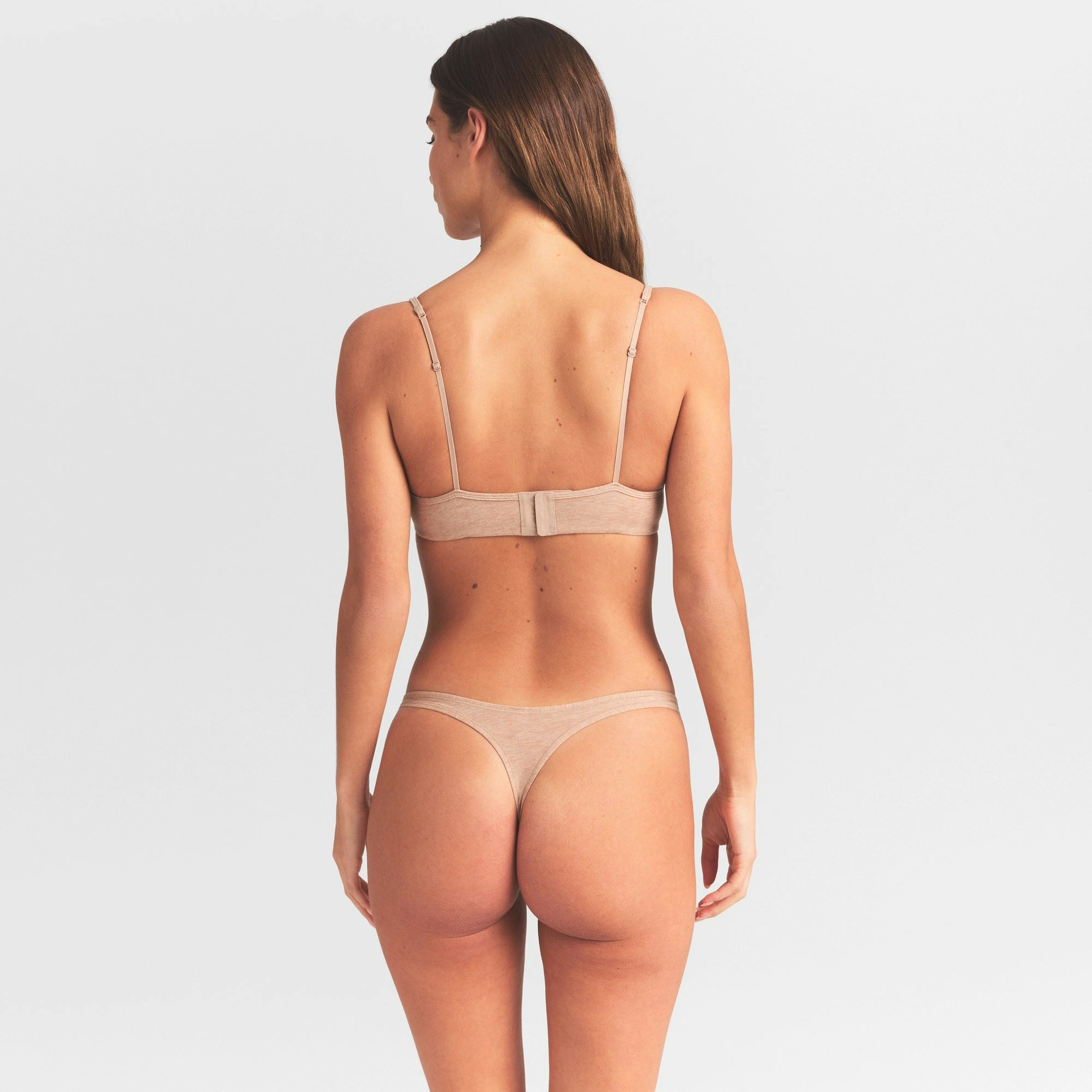 EVERYDAY COTTON UNLINED DEMI BRA - CLAY HEATHER - image 17