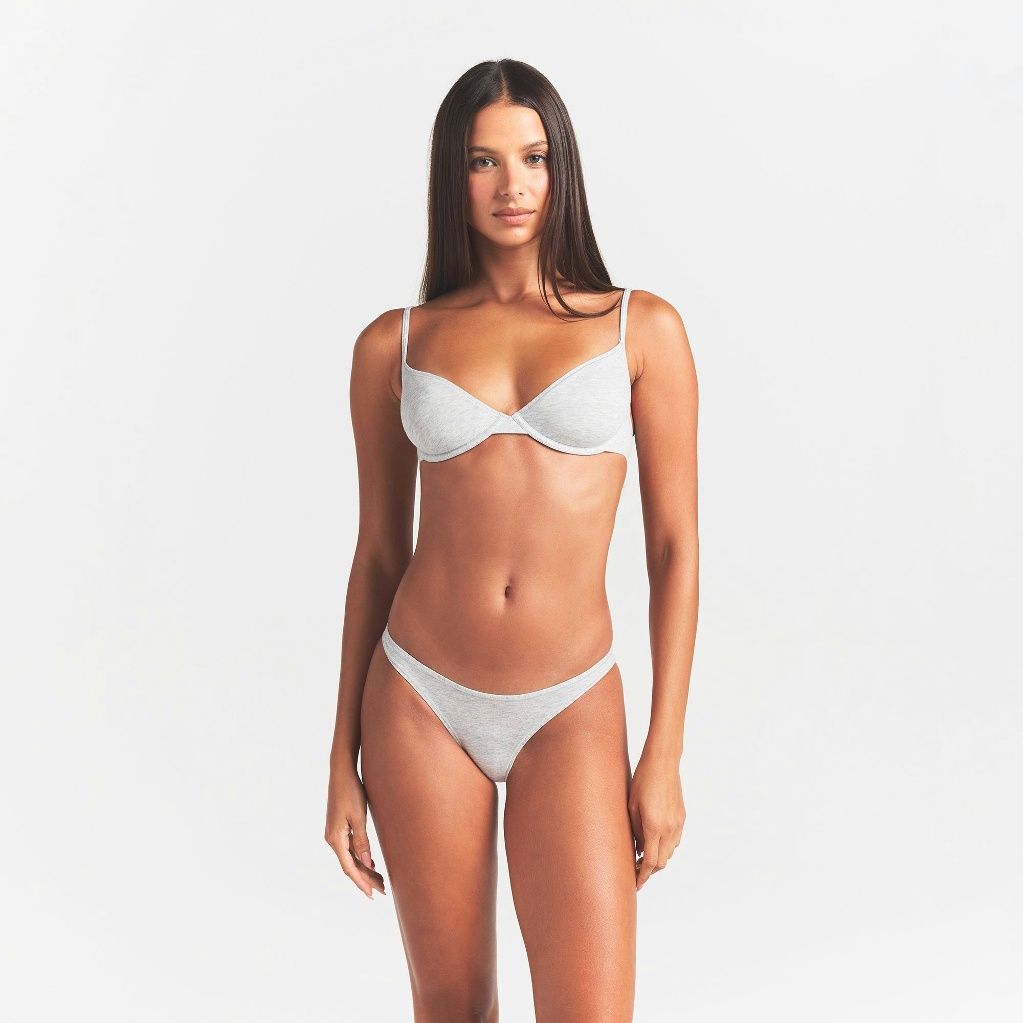 EVERYDAY COTTON UNLINED DEMI BRA - LIGHT HEATHER GREY - image 11