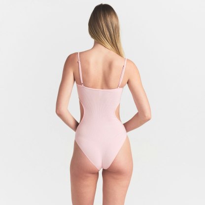 COTTON RIB CUT OUT BODYSUIT - CHERRY BLOSSOM - image 3
