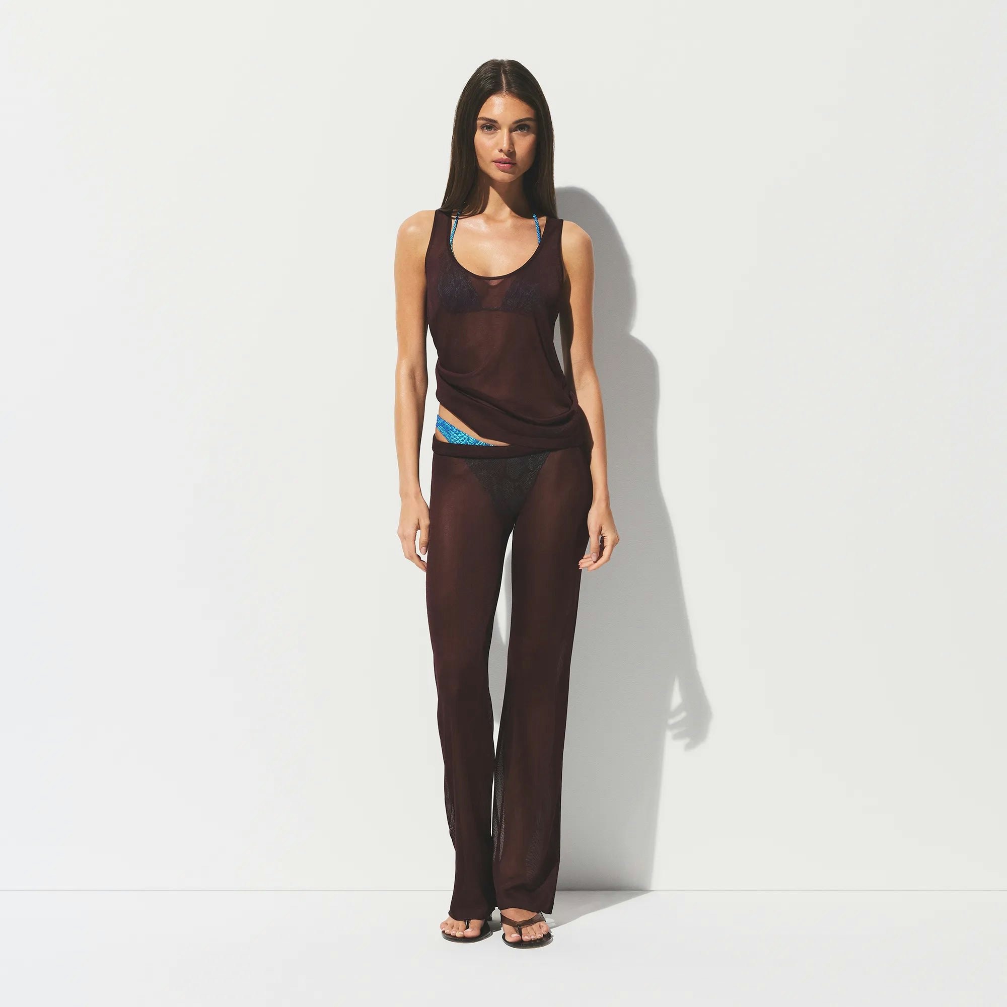 SLINKY KNIT LOW RISE PANT - CURRANT - image 8