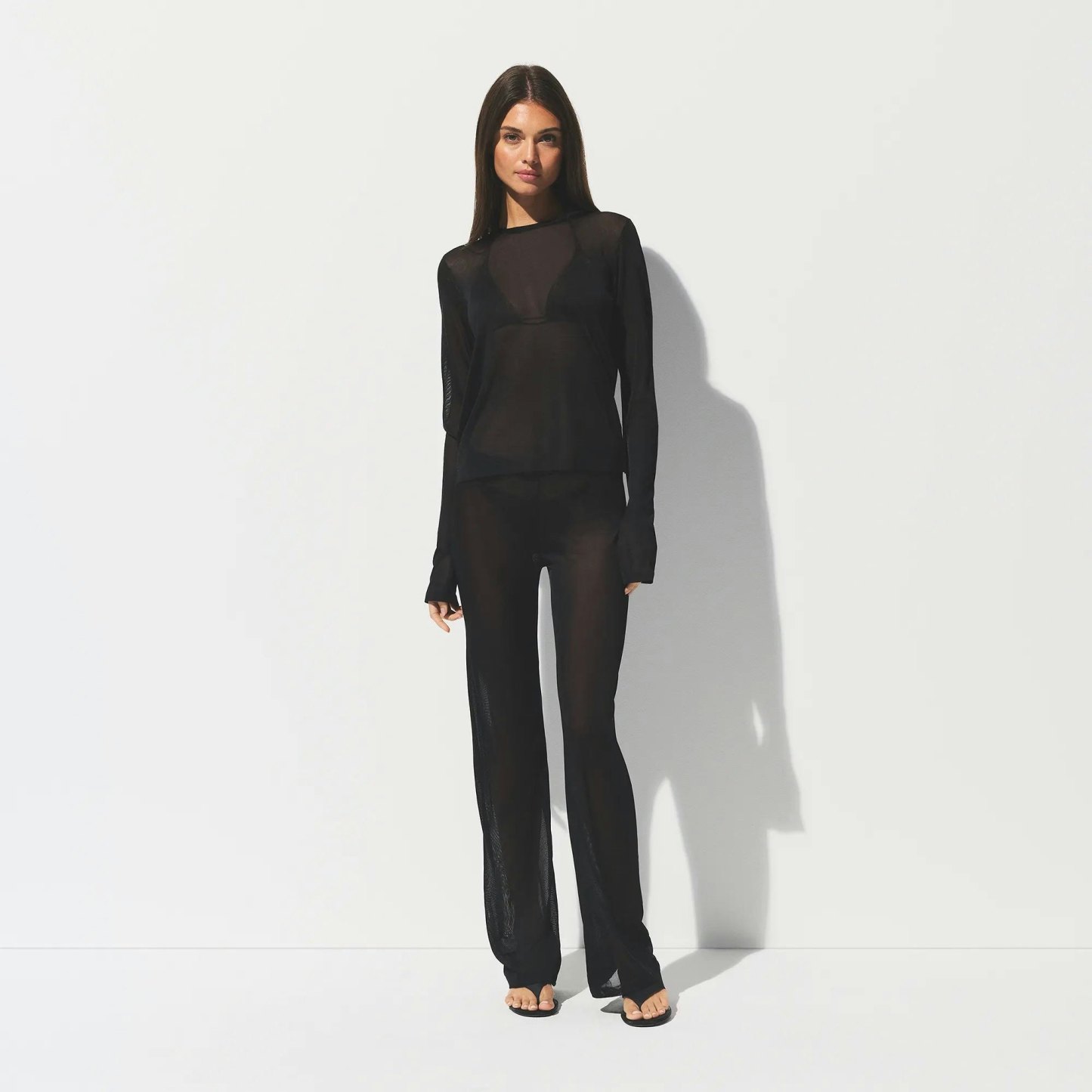 SLINKY KNIT LOW RISE PANT - OBSIDIAN